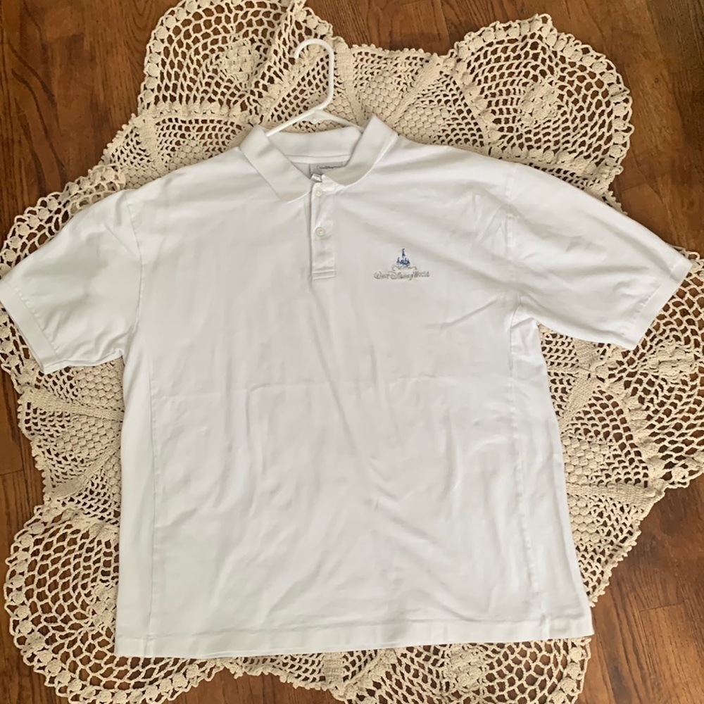 Walt Disney World White Polo Shirt Size L #180